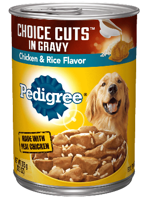 PEDIGREE® CHOICE CUTS™ IN GRAVY Adult Canned Soft Wet Dog Food, Chicken & Rice Flavor