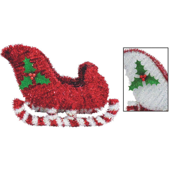 Youngcraft 9 In. Tinsel Sleigh Holiday Decoration