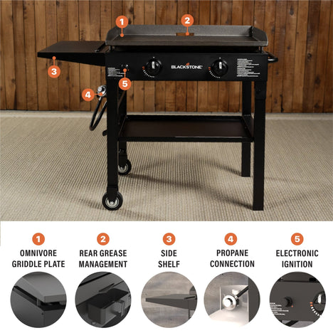 Blackstone 2 Burner 28 Gas Griddle in Classic Black