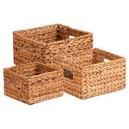 Nesting Water Hyacinth Baskets, Brown, 3-Pk.