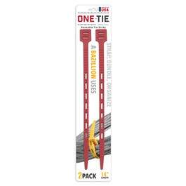 Cable Tie Down Strap, Red, 14-In., 2-Pk.