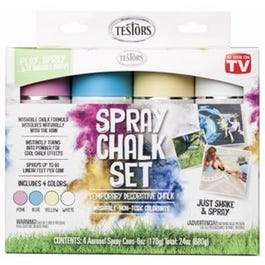 Chalk Spray Paint Kit, 4 Colors, 6-oz.