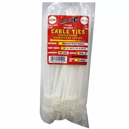 Tool City 7.9 in. L White Cable Tie 100 Pack