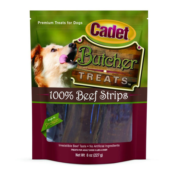 Cadet Butcher Treats 100% Beef Strips Dog Treats