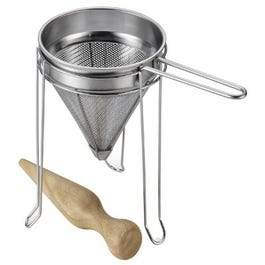 Manual Food Press Processor With Stand & Pestle