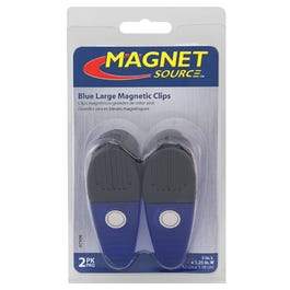 Magnetic Clips, Large, Blue, 2-Pk.