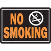 No Smoking Sign, Hy-Glo Orange & Black Aluminum, 10 x 14-In.