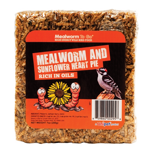 UNIPET MEALWORM TO GO MEALWORM AND SUNFLOWER HEART PIE