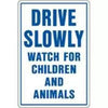 Hy-ko Drive Slowly Sign, 12 X 18, Aluminum