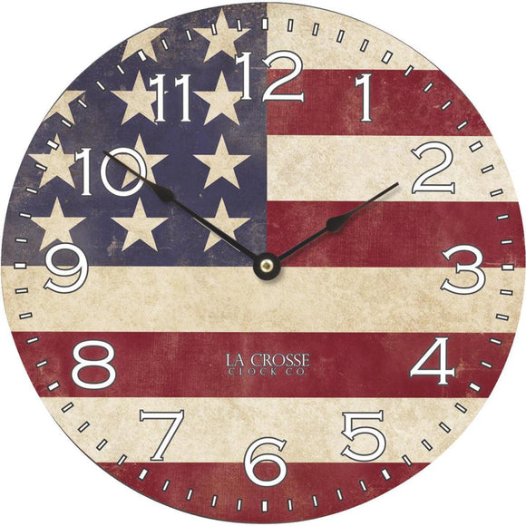 La Crosse Technology USA Flag Wall Clock