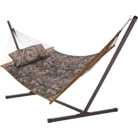 Castaway RealTree Quilted Hammock with Pillow & Stand