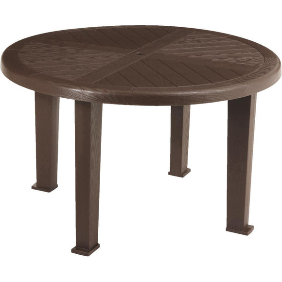 Brentwood 48 In. Round Brown Resin Table