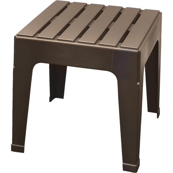 Adams Big Easy Earth Brown 18.9 In. Square Resin Stackable Side Table