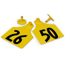 Allflex Global Maxi Numbered Cattle Ear Tags Yellow 26-50